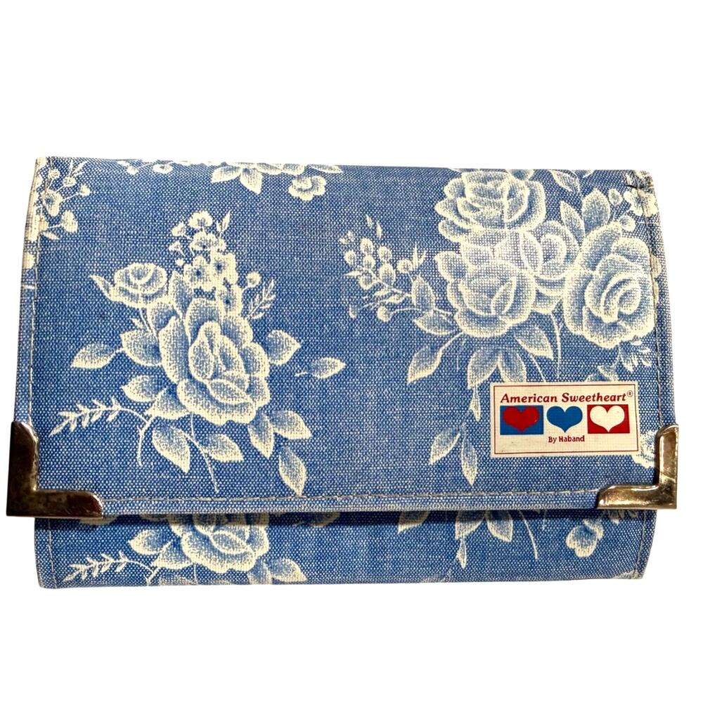 American Sweetheart Floral Accordion Wallet, Cottagecore, Kiss Lock Coin, Zipper